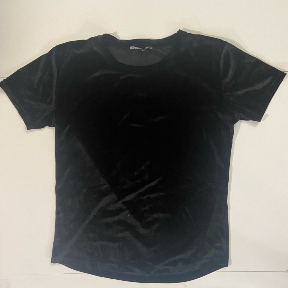 Black velvet T-shirt